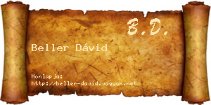 Beller Dávid névjegykártya